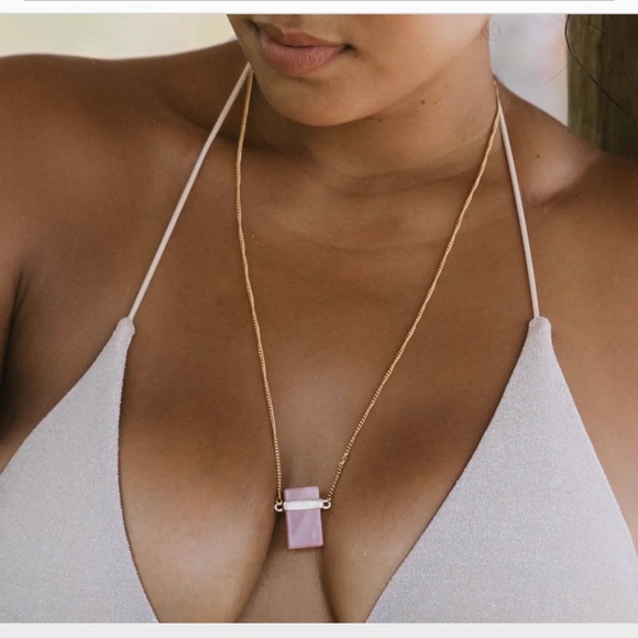 🆕 Naturyl Rose Quartz Pendant Necklace - Picture 1 of 4